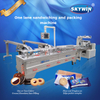 Skywin One Lane One Color Biscuit Sandwiching Machine with Flow Packing Machine