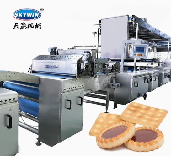 Skywin Industrial Cracker Hard and Soft Biscuit Cream Cookies Making Machine Production Line