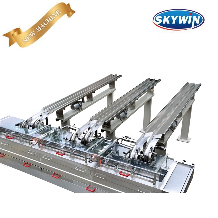 Skywin 3+2 Two Lane Biscuit Sandwiching Machine with Flow Packing Machine