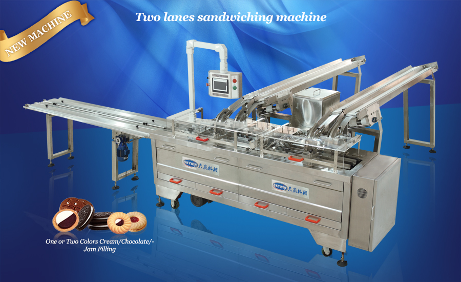 High-Speed Automatic Biscuit Sandwiching Machine with Packing Machine