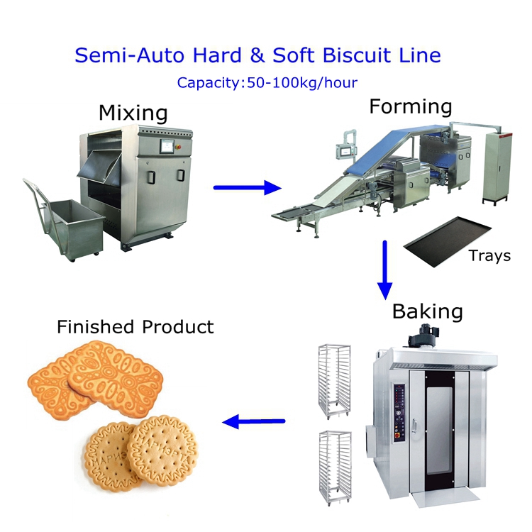 rotary type hard biscuit machine line