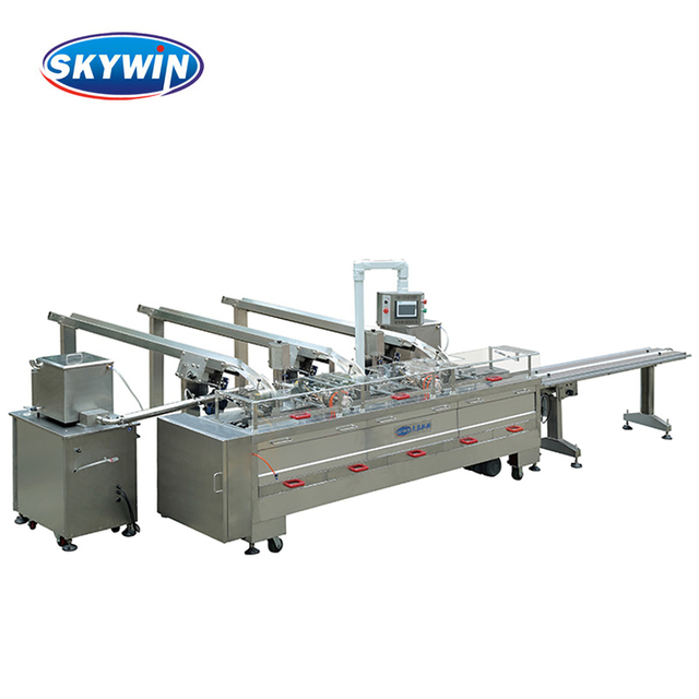 Skywin 3+2 One Lane Biscuit Sandwiching Machine with Flow Packing Machine