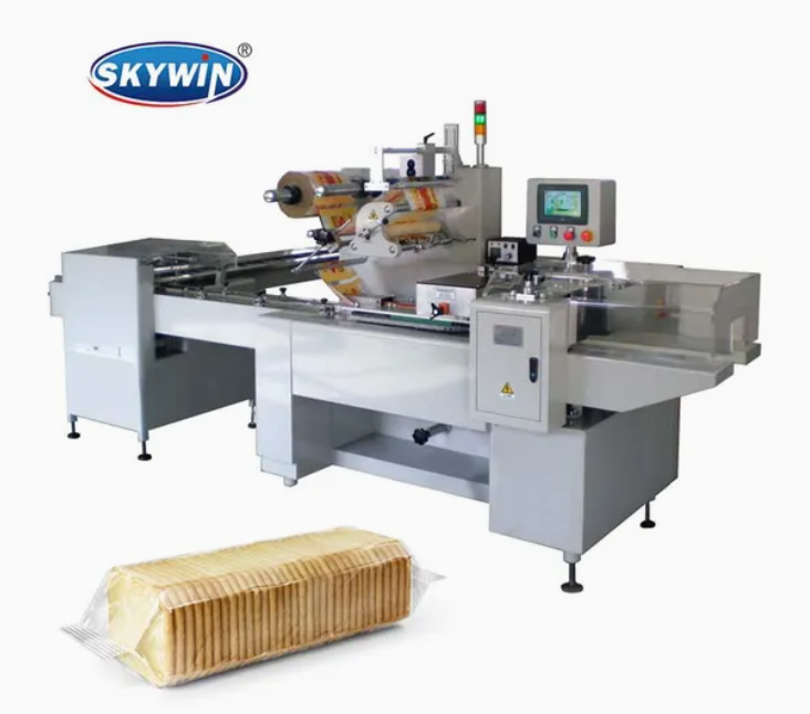 Skywin Two Lane Biscuit Sandwiching Machine Connect to on Edge Packaging Machine