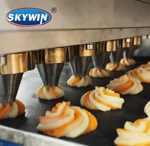 Skywin New Product Two Colors Cookie Making Machine for Tray Type