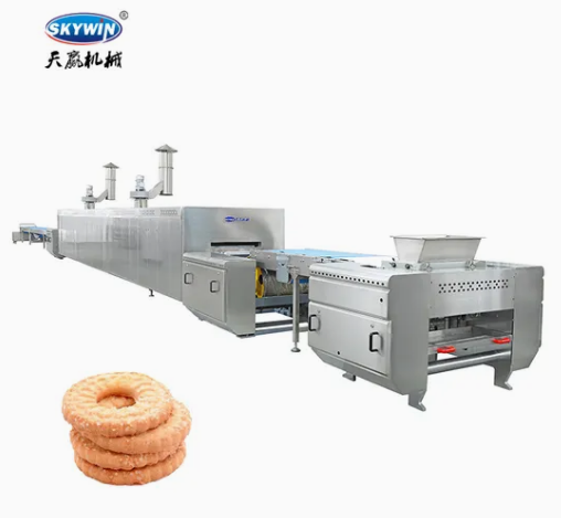 Skywin Small 400mm Soft Biscuit Production Line Walnut Cookies Making Machine