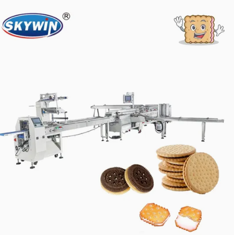 Skywin Automatic Flow Packing Machine for Sandwich Biscuit Making
