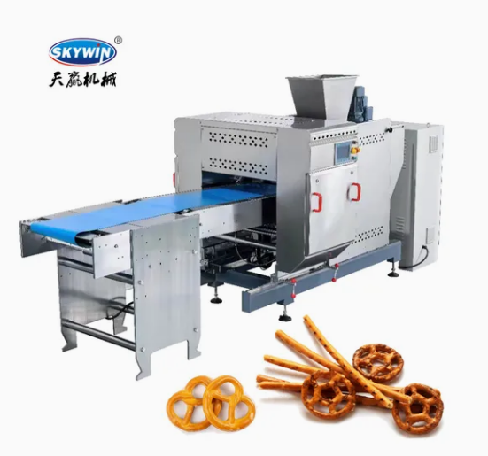 Skywin Chocolate Cream Filled Biscuits Stick Forming Machine Pretzel Line
