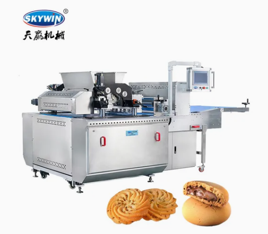 Skywin Two Colors Cream Cookie Making Machine Date Bar Biscuit Forming Line