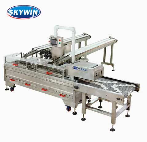 Skywin Automatic Cream Sandwiching Machine on Edge Packing Machine Sandwich Biscuit Making Machine