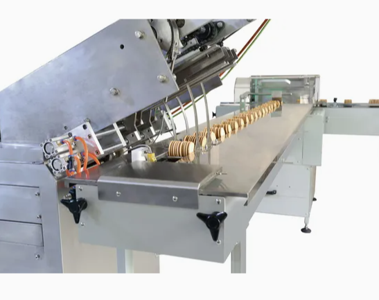 Skywin Two Lanes Sandwich Biscuit Machine with on-Edge Packing Machine