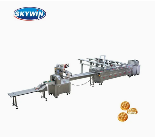 Skywin Sandwich Biscuit Machine with Auto Flow Packing Machine 200pack/Min