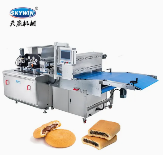Skywin Two Colors Chocolate Filled Cookie Date Bar Biscuit Making Machine