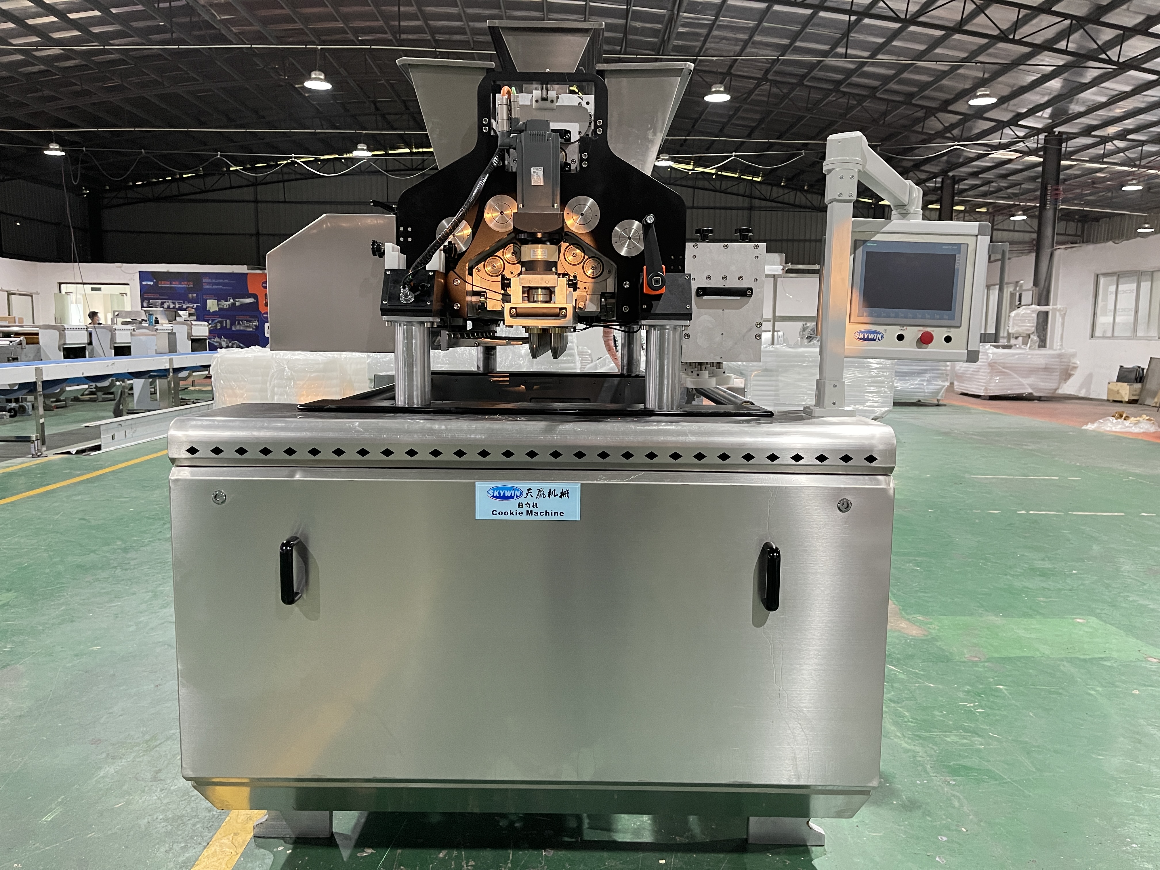 Skywin Automatic Three Colour Cookie Making Machine Production Line 