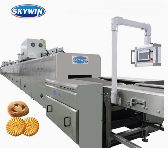 Skywin Small 400mm Soft Biscuit Production Line Walnut Cookies Making Machine