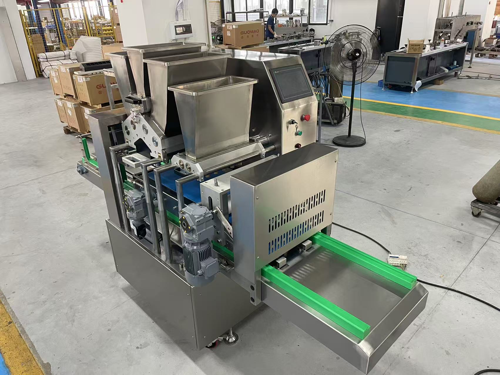 Skywin Semi Auto Tray Type Three Color Cookie Making Machine with Jam Deposite Function