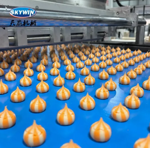 Skywin Three Colors Chocolate Cream Filled Stuffed Soft Cookies Making Machine