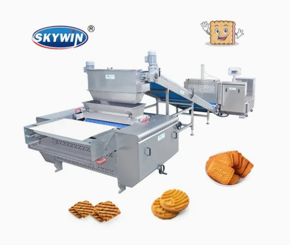 Skywin High Capacity 100kg/H Rotary Moulder Cookie Soft Biscuit Making Machine