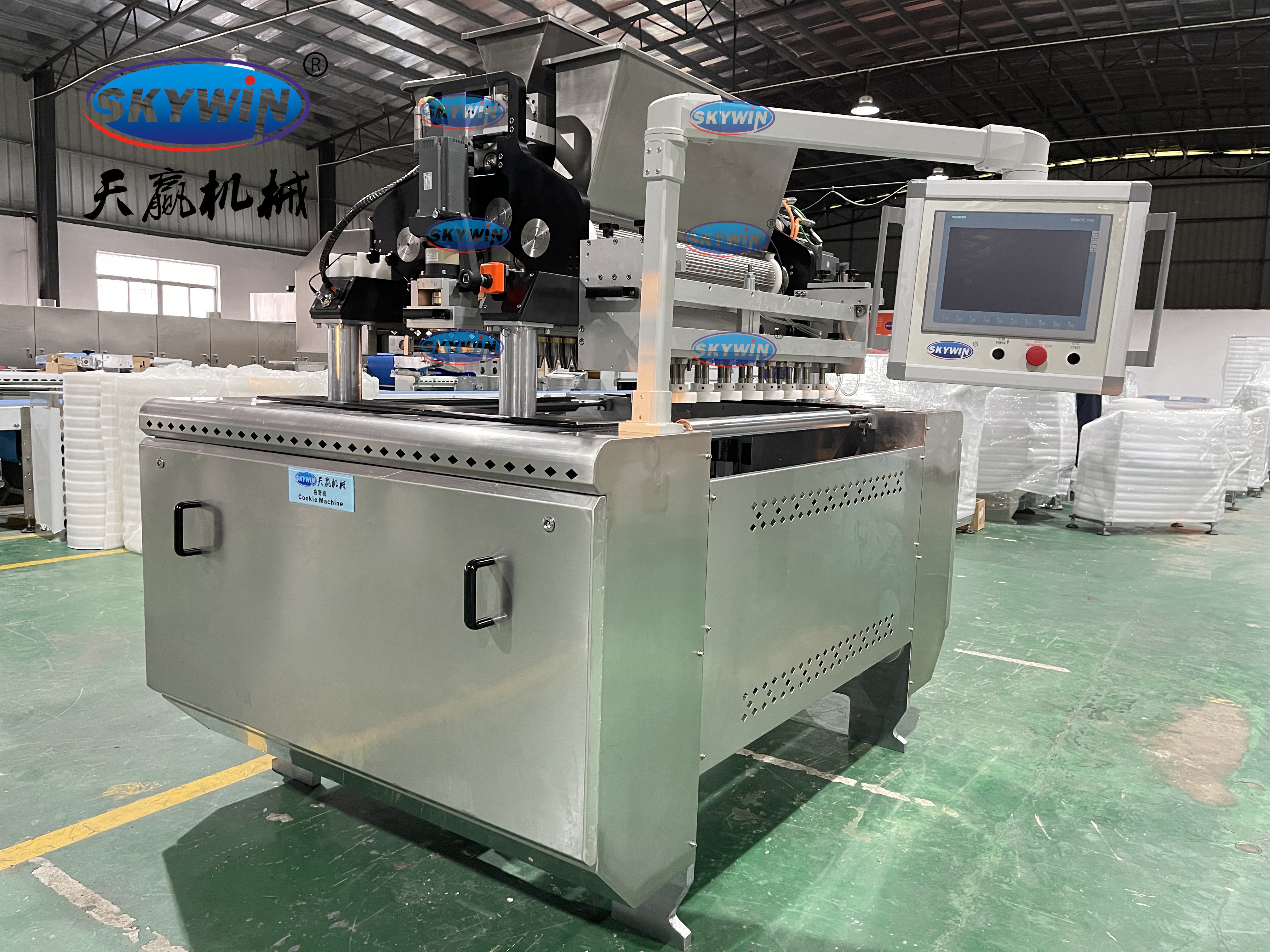 Skywin Automatic Three Colour Cookie Making Machine Production Line 