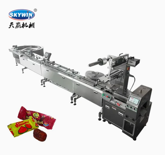 Skywin Automatic Gummy Candy Chocolate Bar Feeding and Package Machine Line