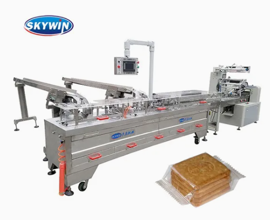 Skywin Sandwich Biscuit Machine with Auto Flow Packing Machine 200pack/Min
