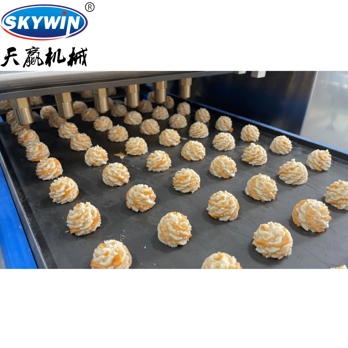 Skywin Tray Type Two Color Cookie Making Machine with Jam Deposite Function