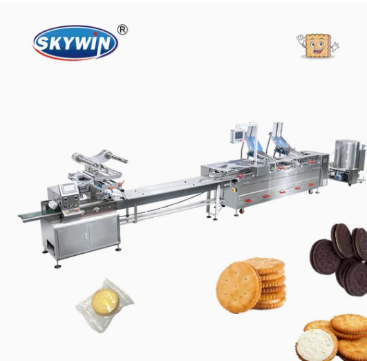Skywin Cream Biscuit Sandwiching Machine Automatic and on-Edge Packing