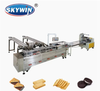 Skywin Two Lanes Cookies Biscuit Cream Sandwiching Machine With On Edge Flow Packing