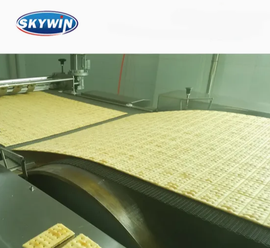 Skywin Industrial Cracker Hard and Soft Biscuit Cream Cookies Making Machine Production Line