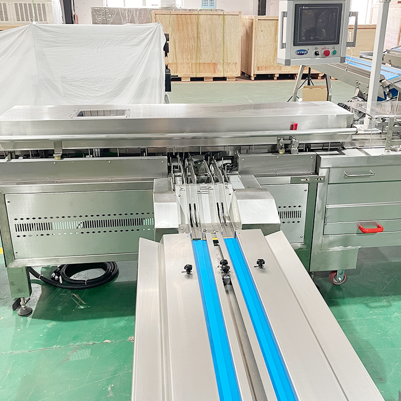 Two Lane Biscuit Sandwiching And Packing And Stacking Machine