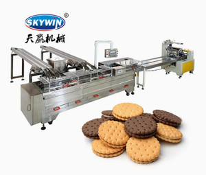 Chocolate Cream Biscuits Sandwich Making Machine with Packing Machine