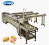 Skywin Two Lanes Cookies Biscuit Cream Sandwiching Machine With On Edge Flow Packing