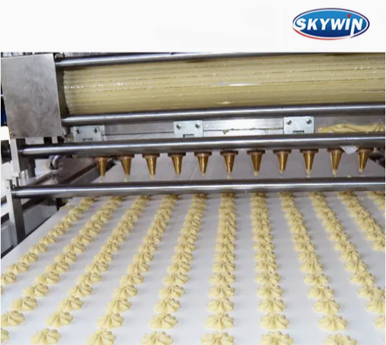 Skywin Two Colors Cream Cookie Making Machine Date Bar Biscuit Forming Line