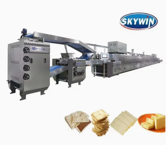 Skywin Automatic Cracker Hard and Soft Biscuit Maker Machine High Production Line