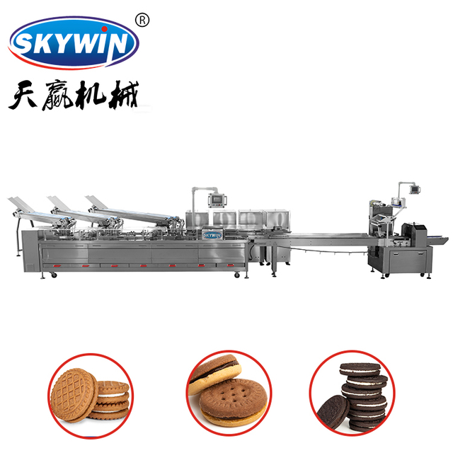 Skywin Fast Speed 3+2 Cream Or Jam Filling Biscuit Cookies Sandwich Making Machine – High-Speed Automatic Sandwich Biscuit Production Line